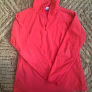 Columbia Fleece Pullover 1/4 Zip Jacket Women's Sz S Coral Lightweight